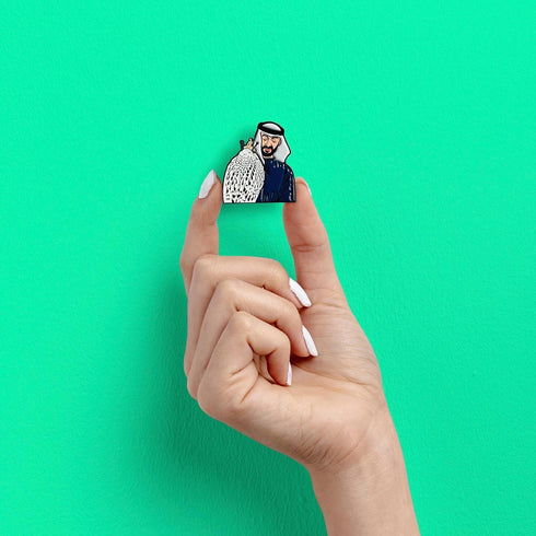 oh, Wanted Studio Brooch - Sheikh Mohamed Bin Zayed Al Nahyan 04, Metal