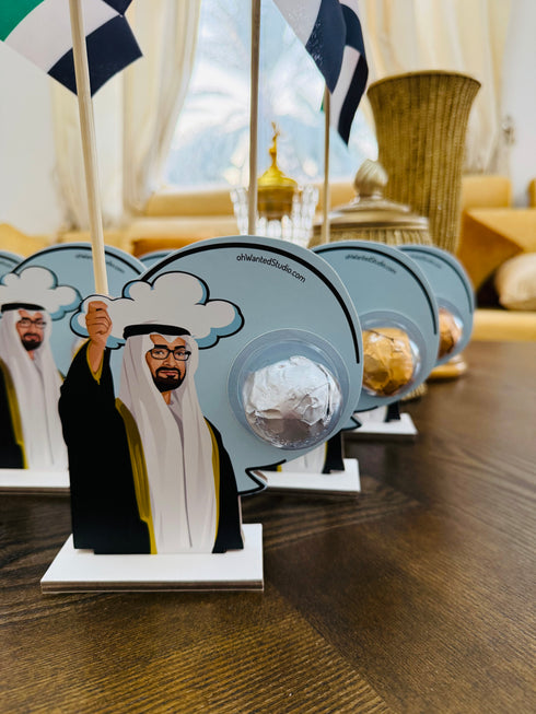 oh, Wanted Studio Favors - H.H. Sheikh Mohamed bin Zayed UAE Flag Stand, Premium Quality