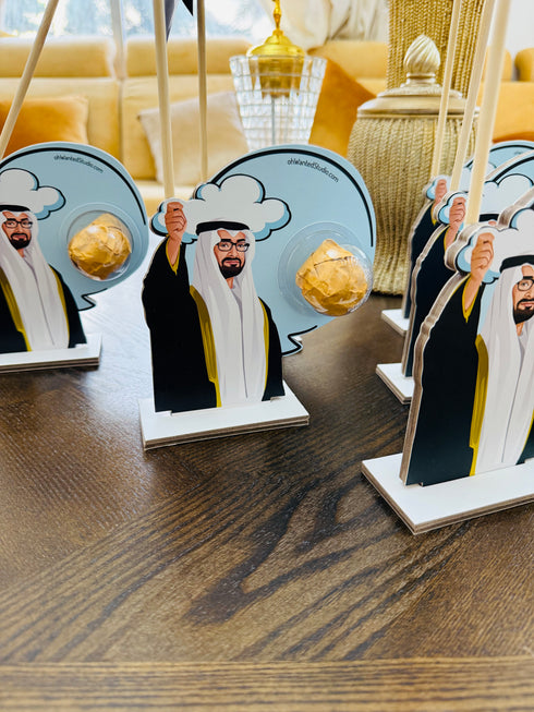 oh, Wanted Studio Favors - H.H. Sheikh Mohamed bin Zayed UAE Flag Stand, Premium Quality