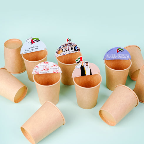 UAE Flag Day cup sticker card displayed on coffee cup Pack of 5