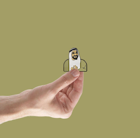 oh, Wanted Studio Brooch - Sheikh Zayed bin Sultan Al Nahyan 01, Metal