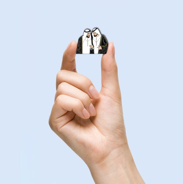 oh, Wanted Studio Brooch - Sheikh Zayed bin Sultan Al Nahyan & Sheikh Mohammed bin Rashid Al Maktoum, Metal